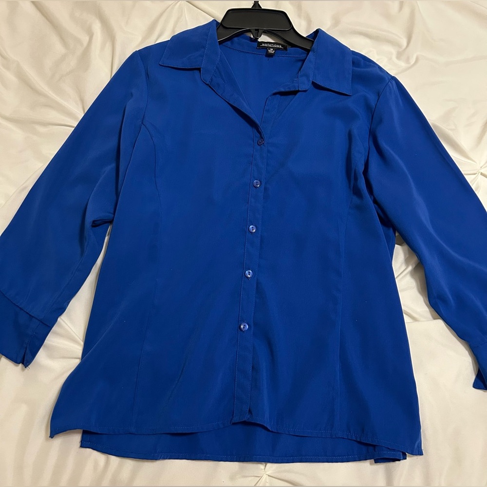 Notations Royal Blue Button-Down Shirt